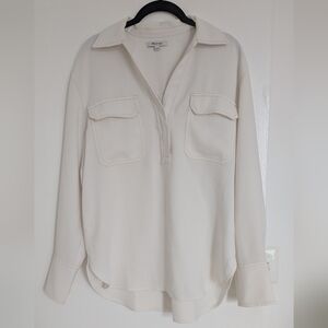 Madewell Off-White Blouse with Front Pockets